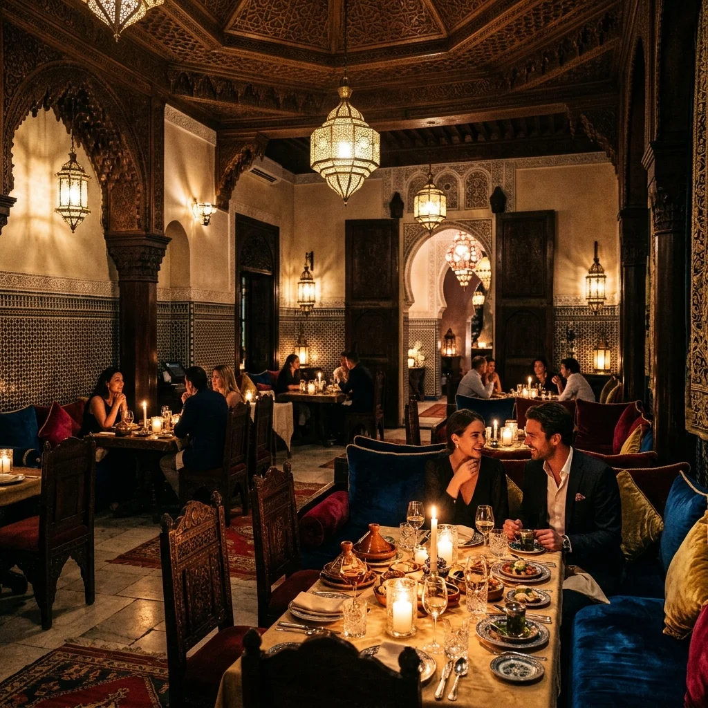 Dar Beida Moroccan fine dining interior tajine